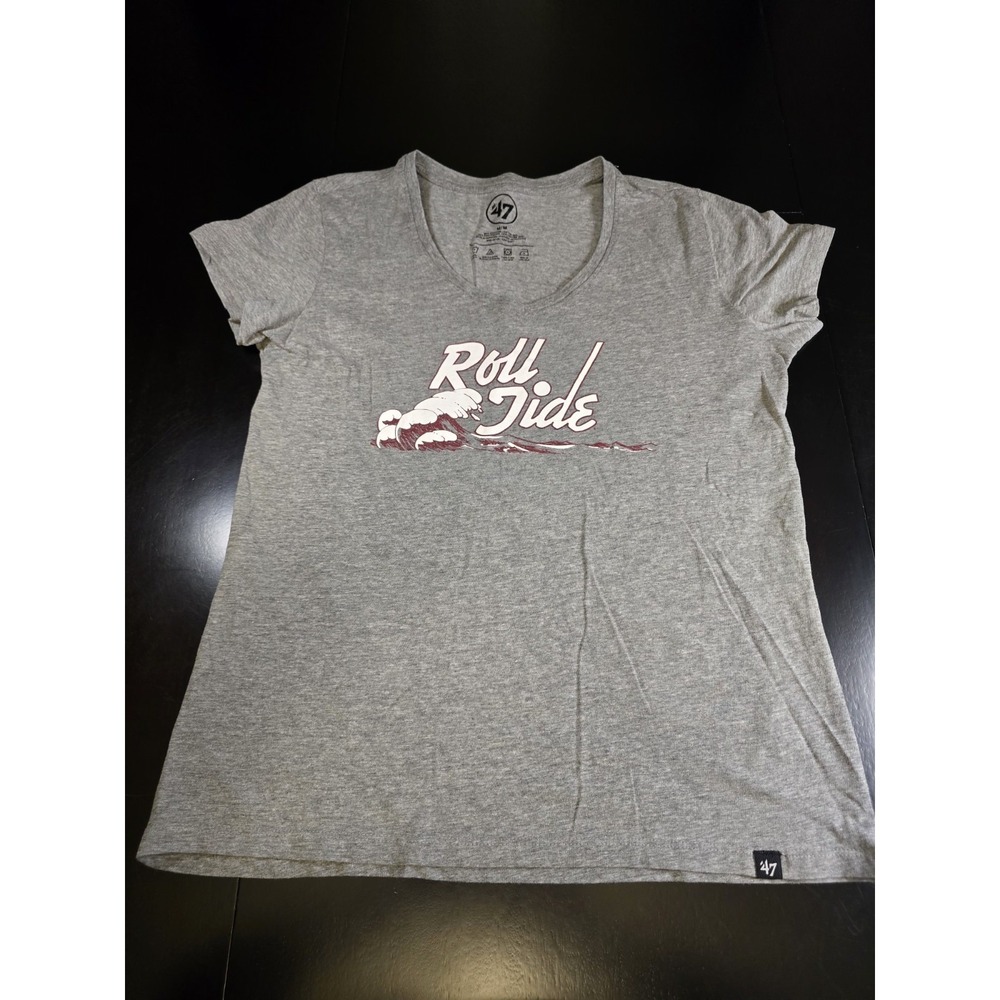47 Brand Alabama Crimson Tide Women's Medium Grey Roll Tide Wave Graphic T-Shirt